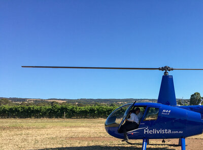 Food & Wine (Heli) Flight, with 3 course lunch at The Currant Shed