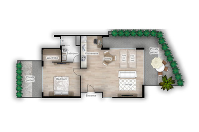 One Bedroom Garden Apartment - Type B Standard